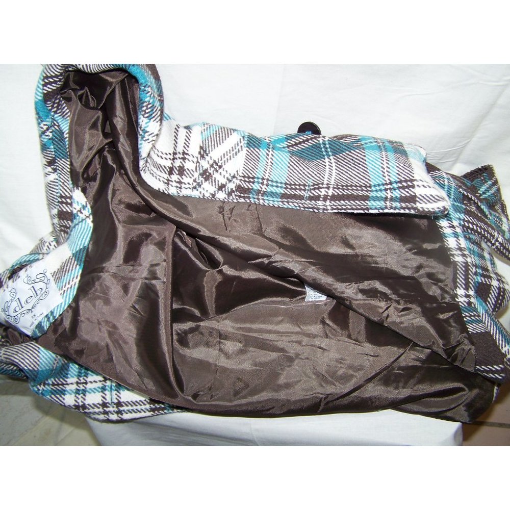 Deb Plaid Jacket Wool Short Blue Brown Plus 3X - Picture 7 of 10